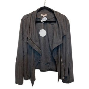 Faux suede Moto jacket